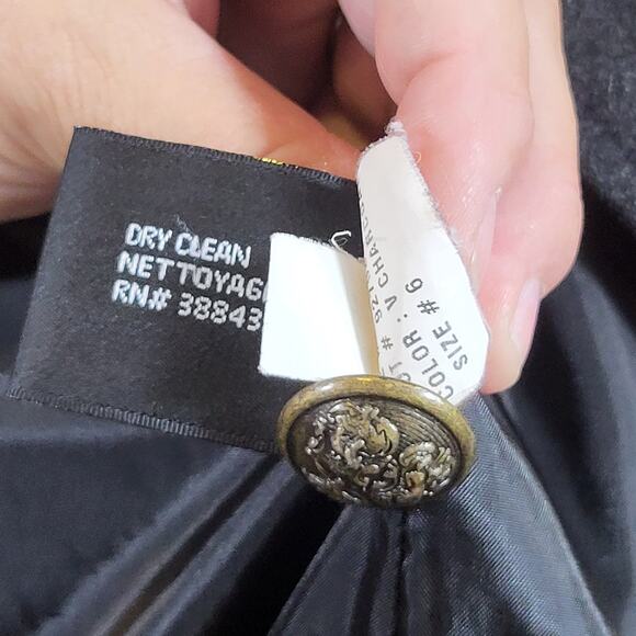 DKNY Double-Breasted Wool Petticoat - Heather Grey  Size 6 - Picture 7 of 7